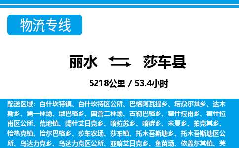 麗水到莎車(chē)縣物流專(zhuān)線-麗水至莎車(chē)縣貨運(yùn)公司